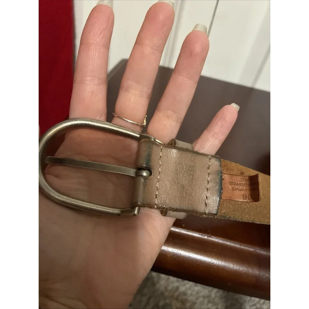 Vintage Brown Studded Leather Belt Wide Punk Biker Rock Grunge Cowboy Rare
